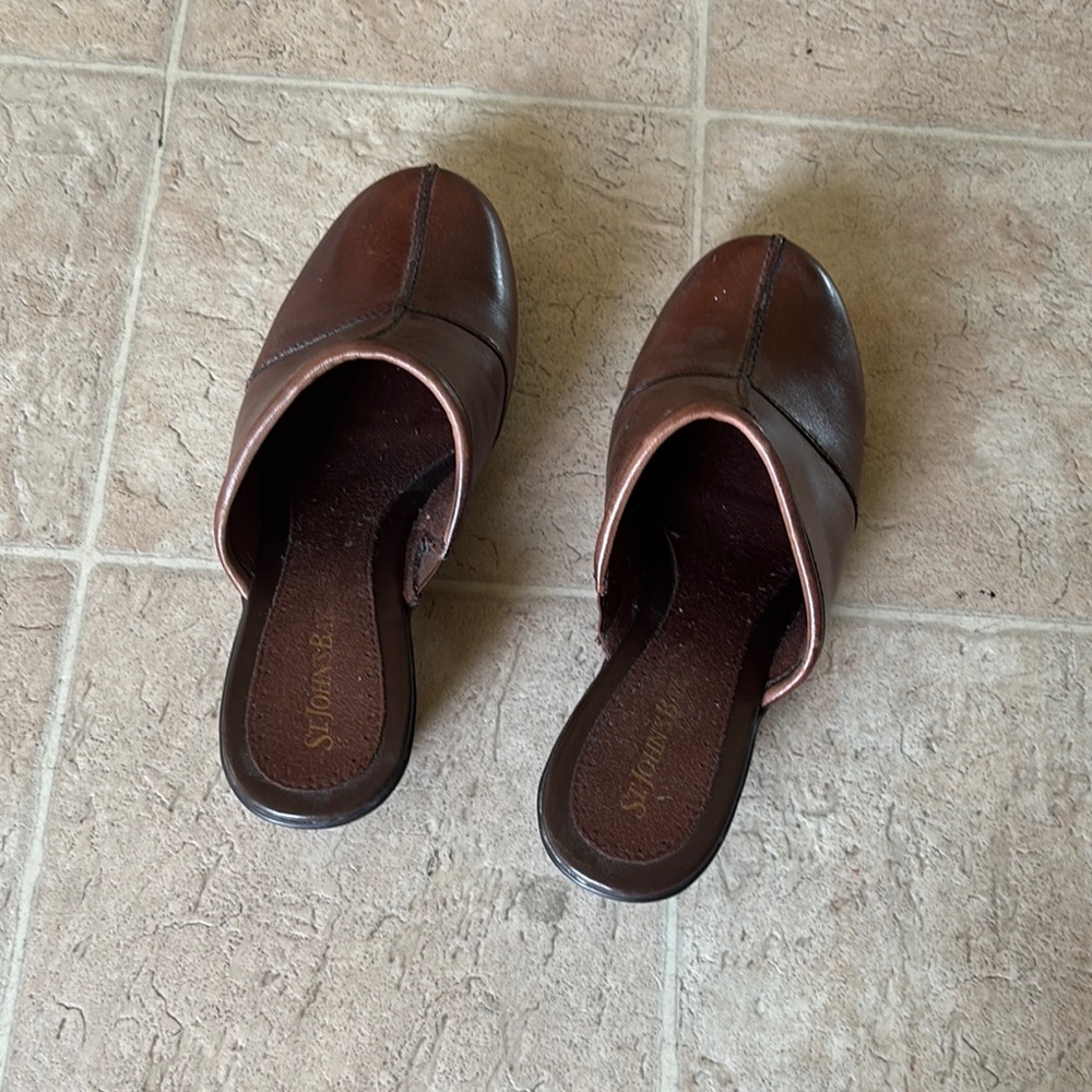 St. John's Bay Brown Mules Comfortable Slip-On Footwear
